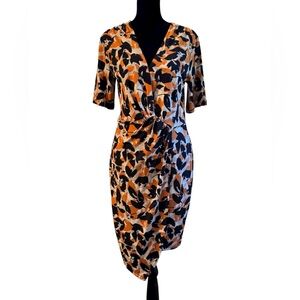 Banana Republic Blue and Orange Midi Dress